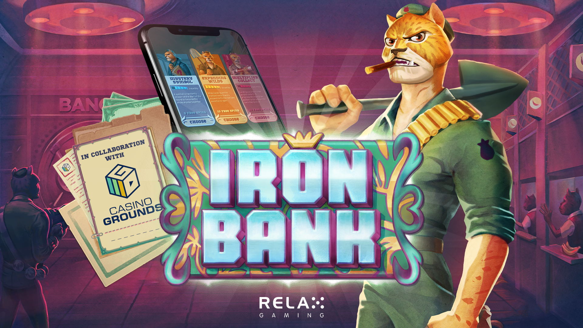 Relax Gaming and CasinoGrounds release Iron Bank