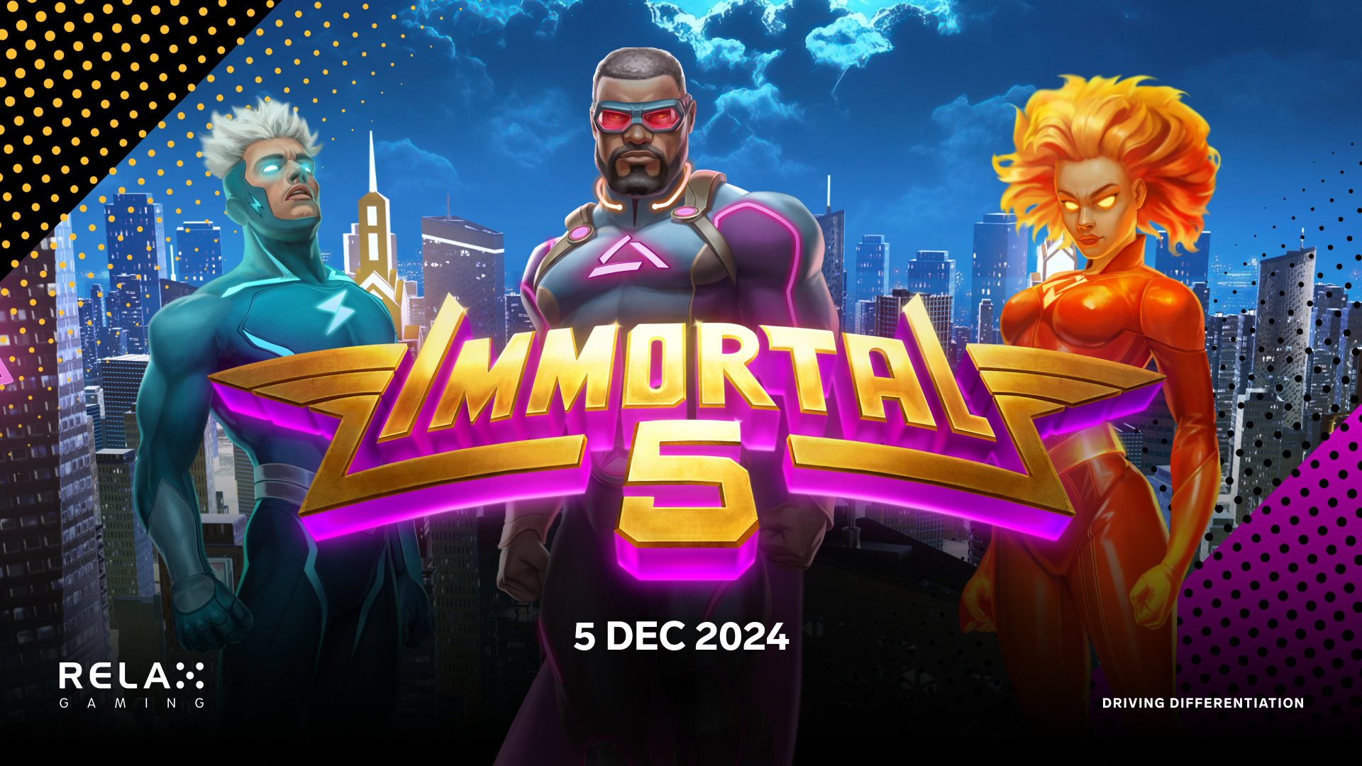 Superheroes take the stage as Relax Gaming and CasinoDaddy reveal Immortal 5